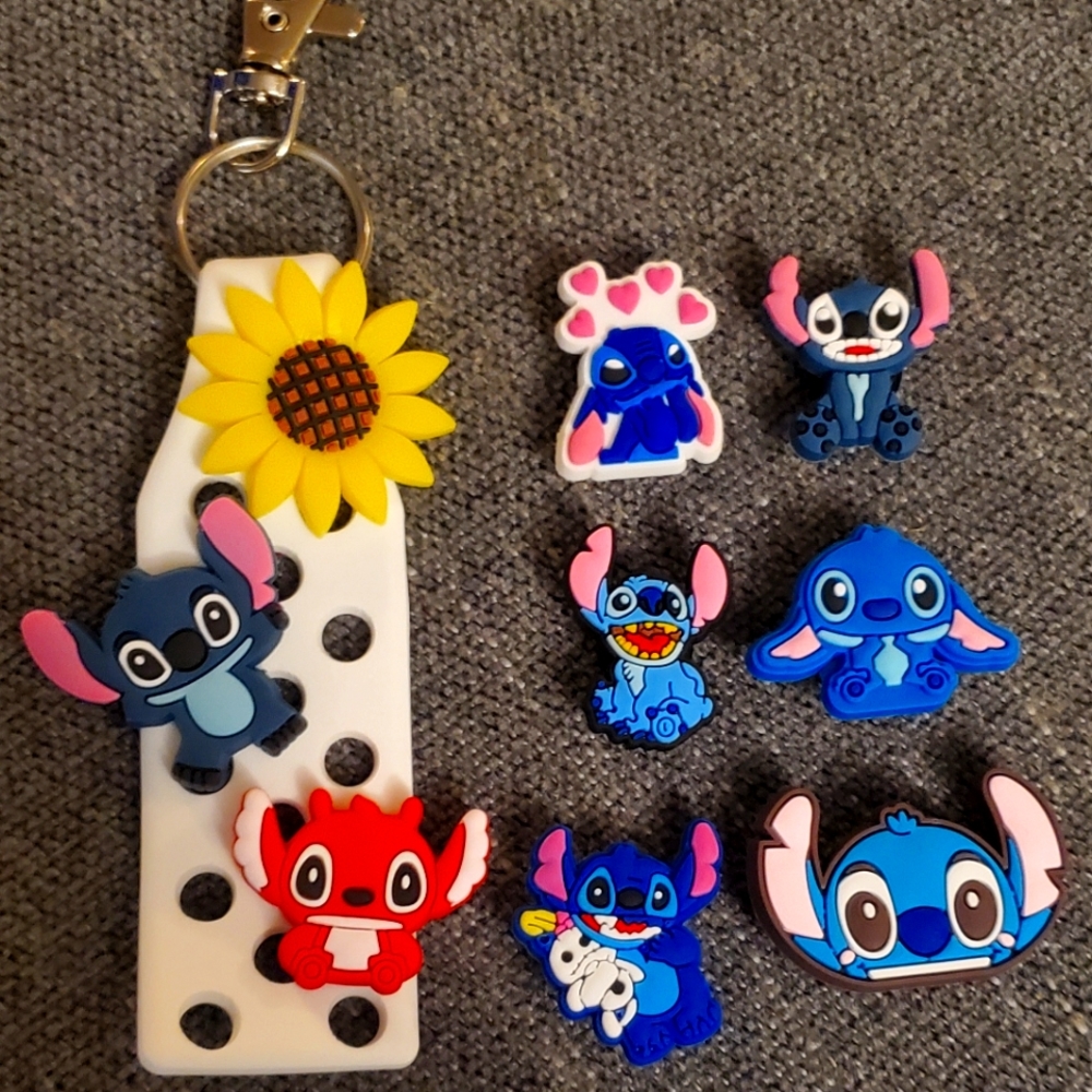 Stitch Shoe Charms for Crocs plus Keychain
